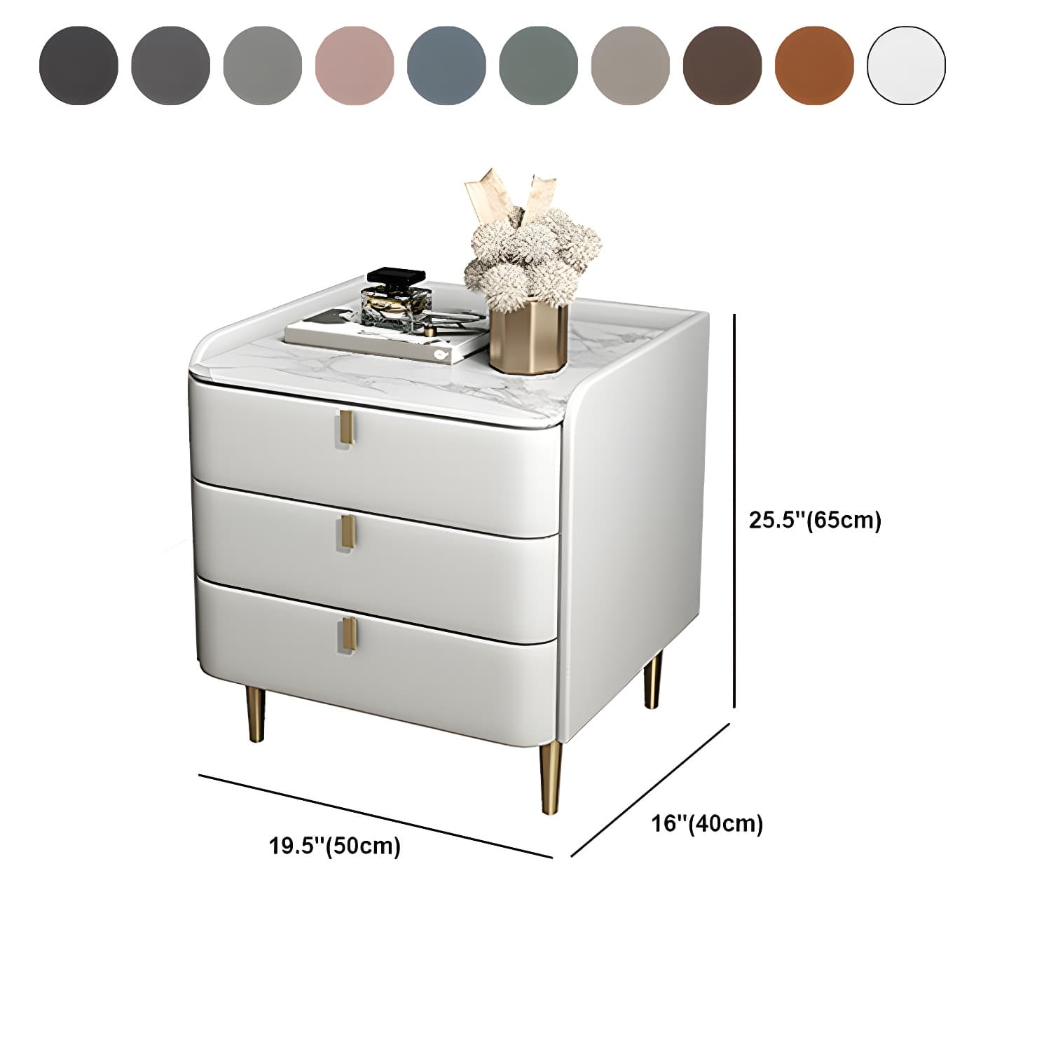 Wooden Nightstand with 3 Drawers Contemporary 25" Tall Nightstand thumbnail 22