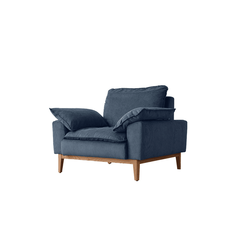 Contemporary Seats 2/1 Person Straight/L-Shaped Horizontal Left Sofa Couch /Chaise with Natural Wood Frame thumbnail 1