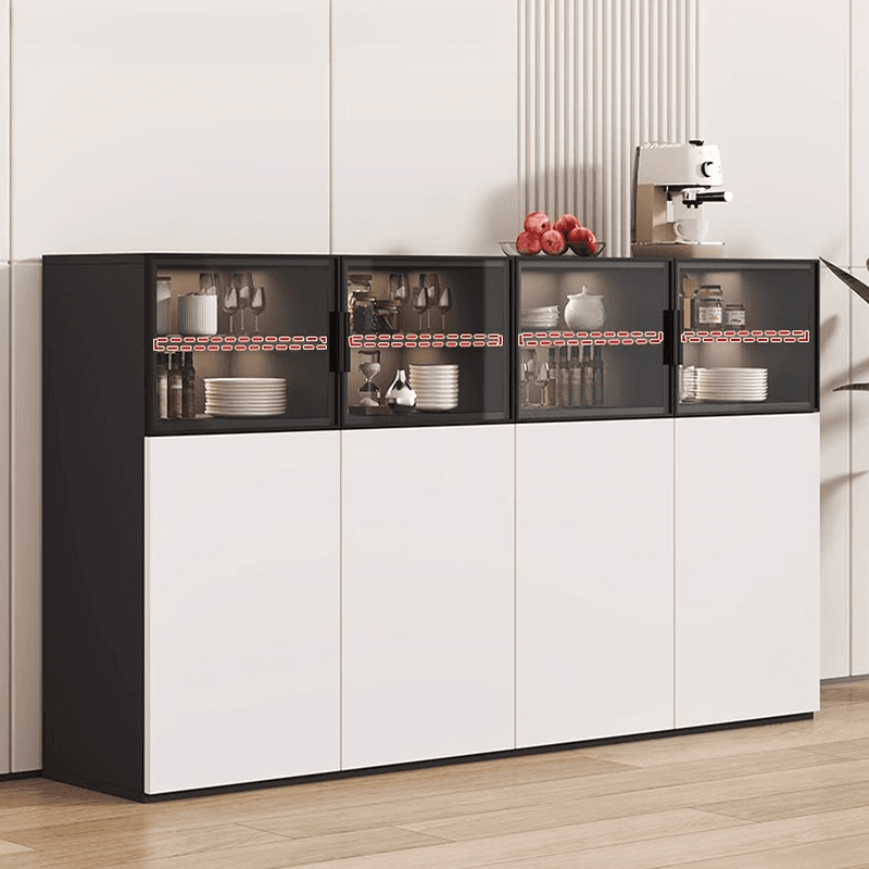 Modern Sideboard with Cupboard in Narrow/Standard/Wide Sizes, Larder Storage, Manufactured Wood Countertop, Glazed Door, and Alterable Shelf thumbnail 3