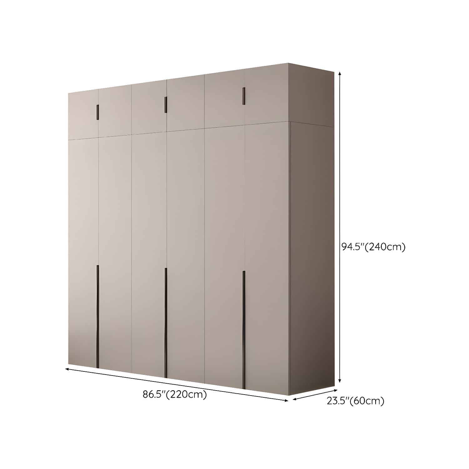 Modern Grey Wardrobe Armoire with Clothing Rod & Adjustable Shelves thumbnail 29