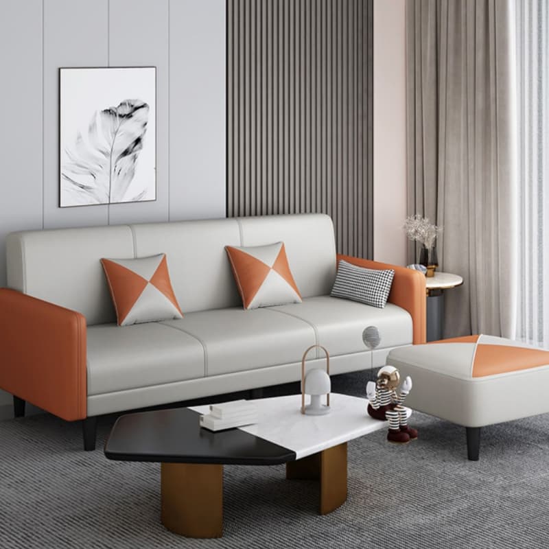 Drawing Room Gray/Light Brown/Off-White Standard Sofa with Armrest thumbnail 8