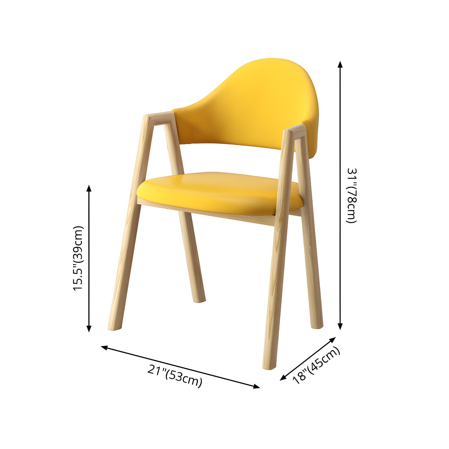 Scandinavian Study Room Metal Arm Chair Colorful Open Dining Chair with Natural Legs thumbnail 25