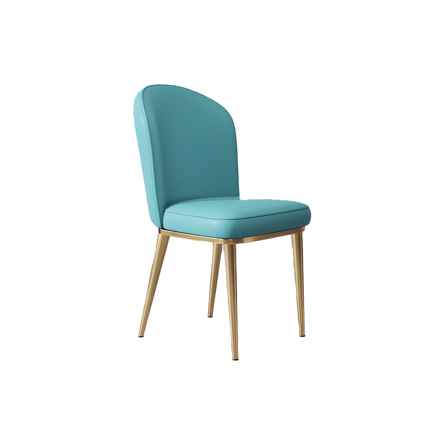 Glam Style Side Chair Leather Gold Frame Dining Chair for Home thumbnail 8