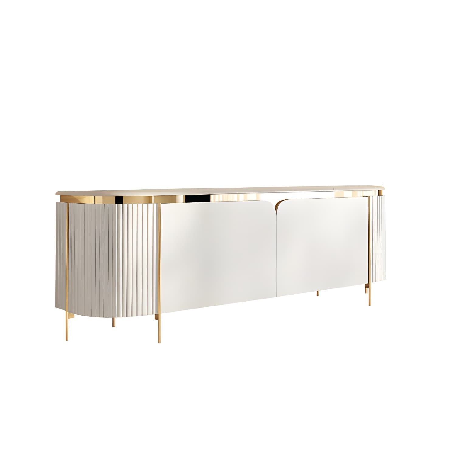 Marble TV Media Console Contemporary TV Console for Living Room thumbnail 8