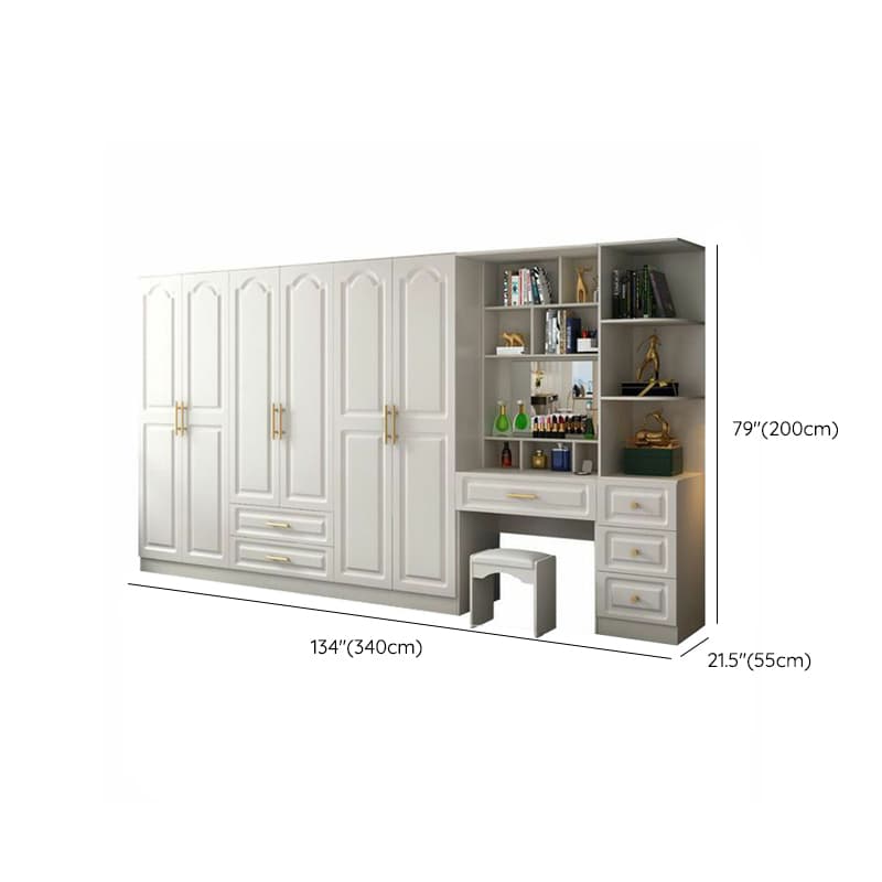 Contemporary Wood Chalk Wardrobe Closet with Interior Shelves&Clothing Rack&3-Drawer/6 Drawers/5-Drawer thumbnail 39