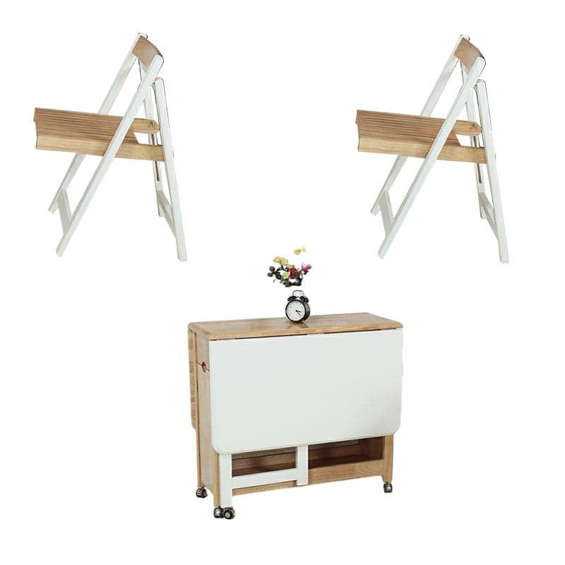 Trendy Collapsible Solid Wood Dining Set Non-adjustable Standard Height thumbnail 5