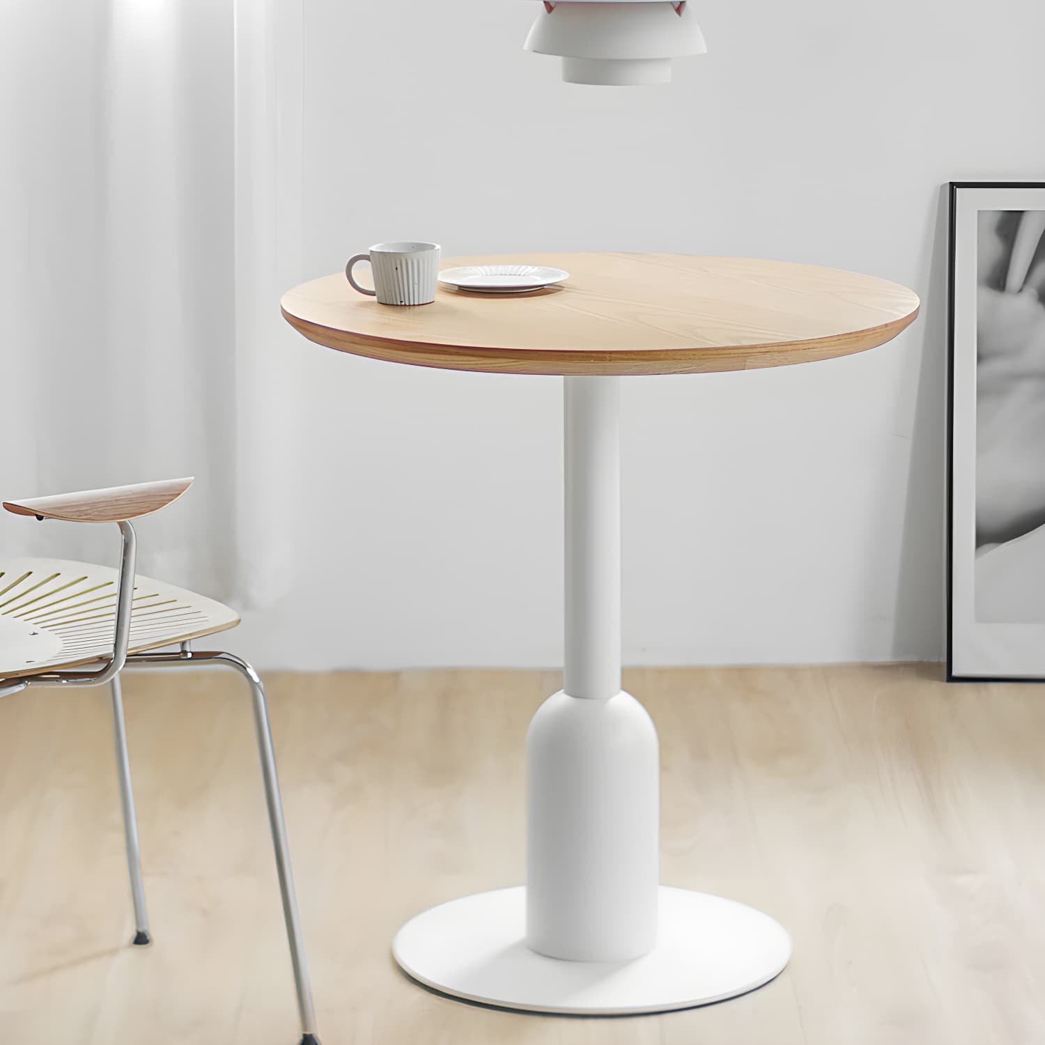 Industrial Style Dining Site Table MDF Dining Room Furniture with Pedestal Base thumbnail 14