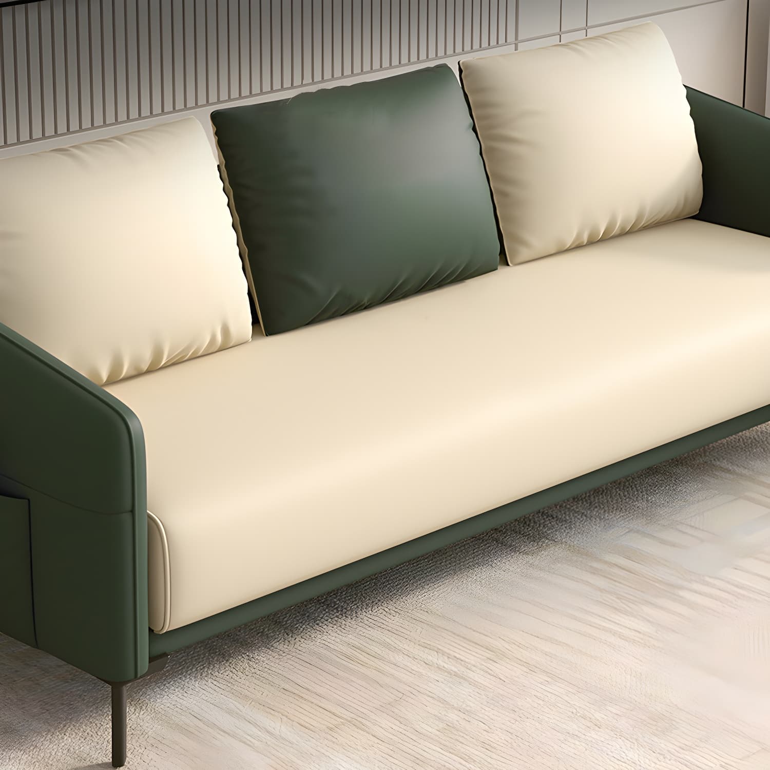 Modern Wood Frame Standard Sofa with Square Arms in Solid Color & Tear Resistant thumbnail 8