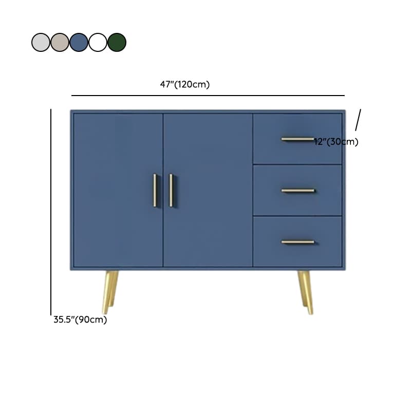 Floor Freestanding Buffet Table with Kitchen Appliance Storage for Living Room in a Glam Style thumbnail 15