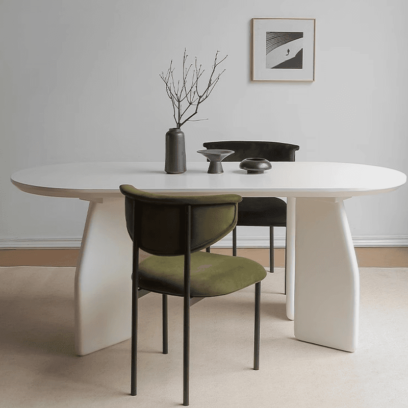 Scandinavian Side Chair with Uncovered Back, Upholstered, Ink/Gilded Metal Legs thumbnail 15