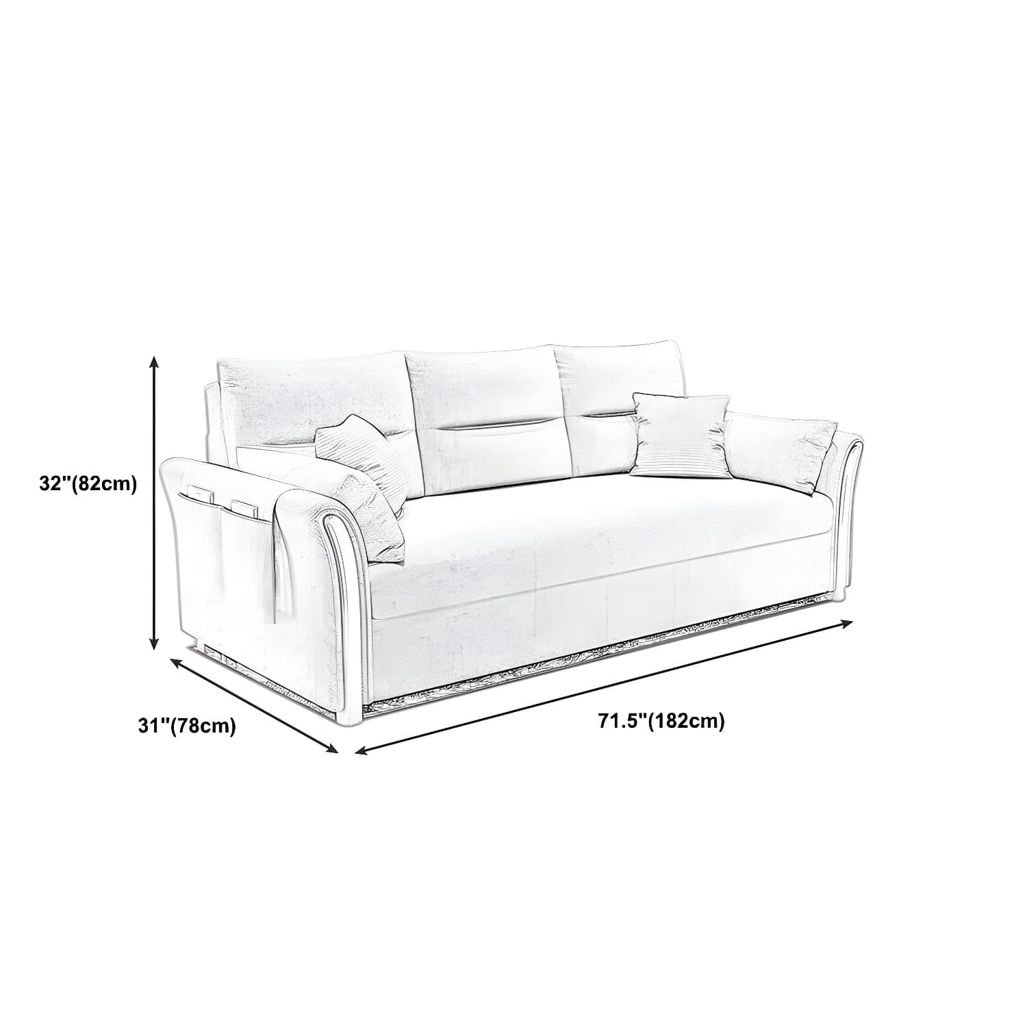 Fabric Sofa Bed Settee Furniture Flared Arm Latex Filled Sofa thumbnail 17