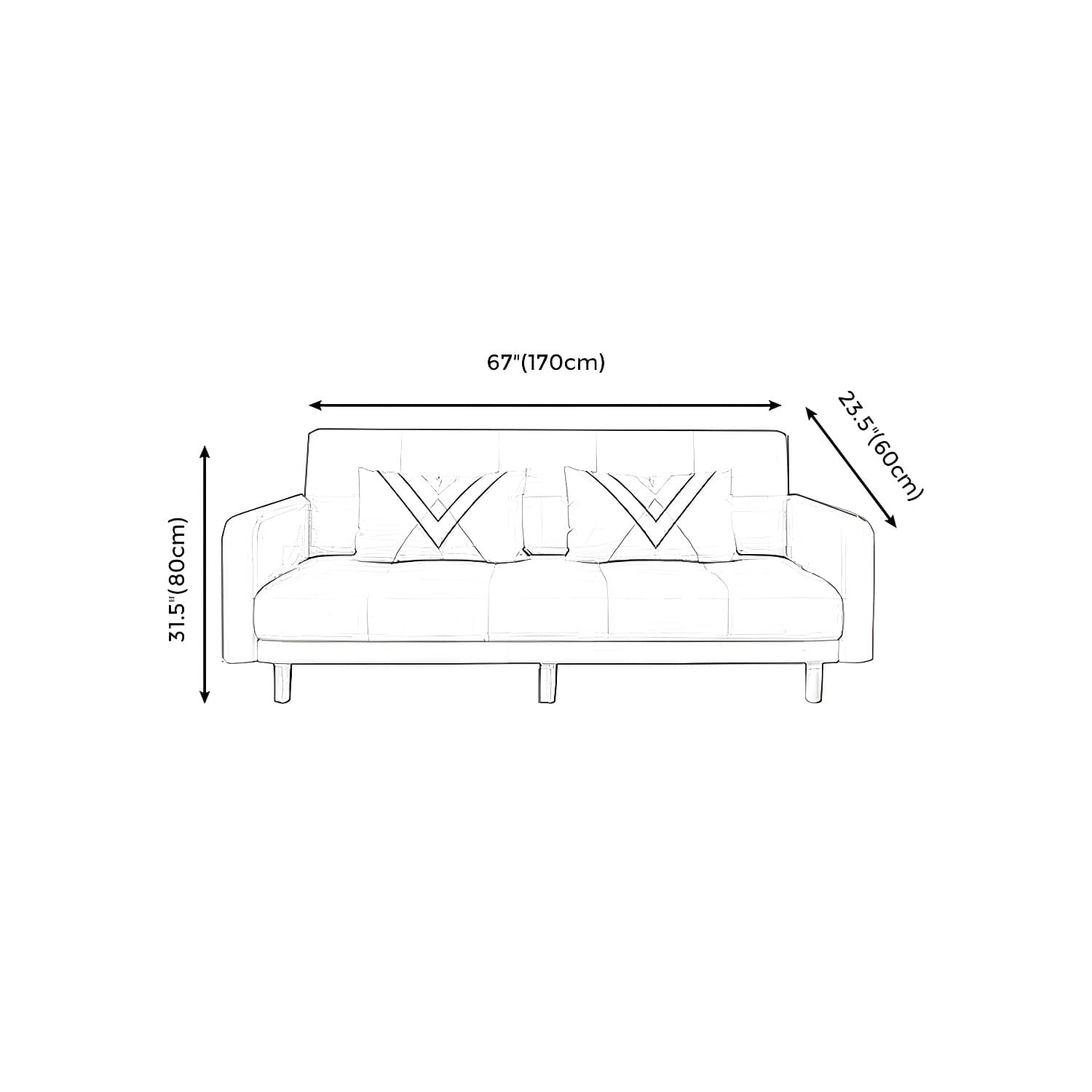 Modern Linen Tufted Sofa Bed 31"H Convertible Sofa with Square Arm thumbnail 17