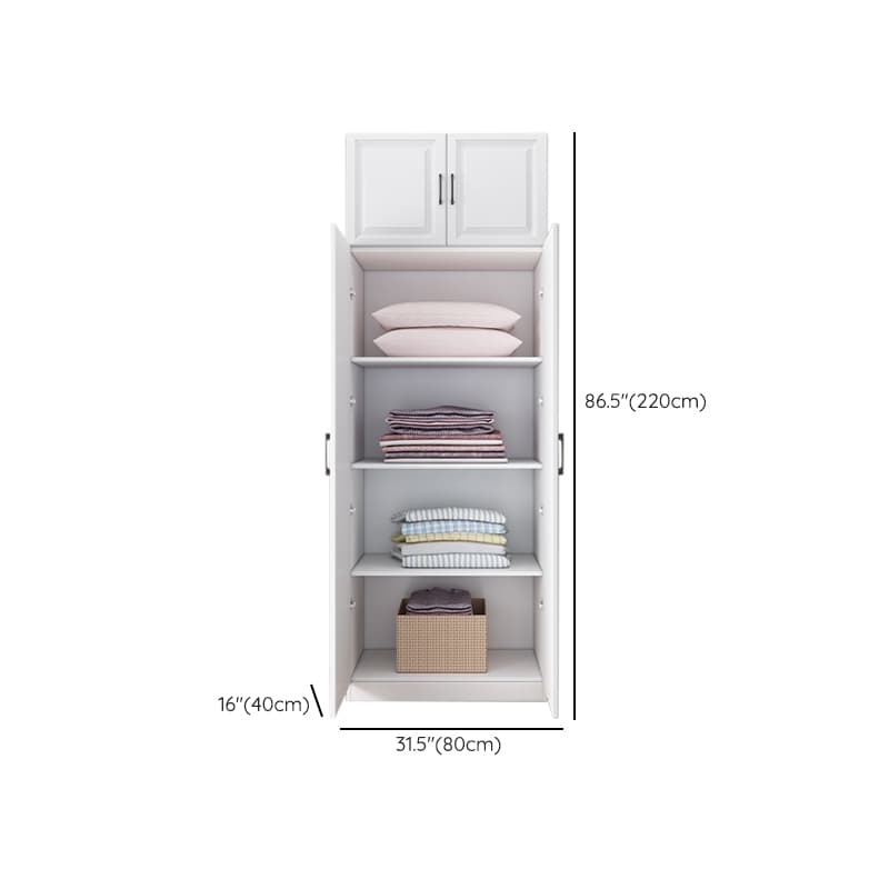 White Modish Timber Wardrobe with Soft Close Door, Interior Shelves, and Hanging Rod thumbnail 16