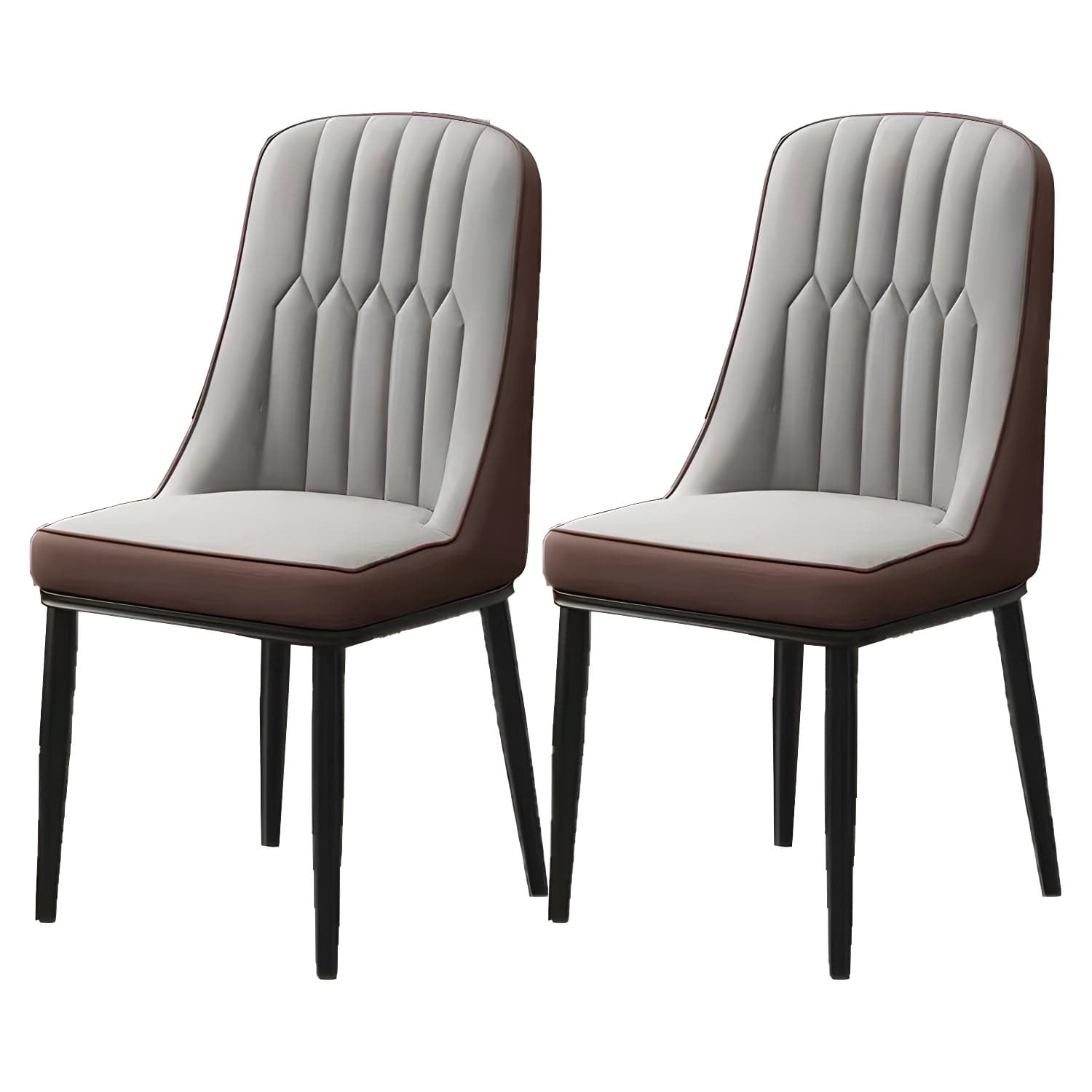 Glam Parsons Dining Side Chair Leather Indoor Dining Chair with Metal Legs thumbnail 6