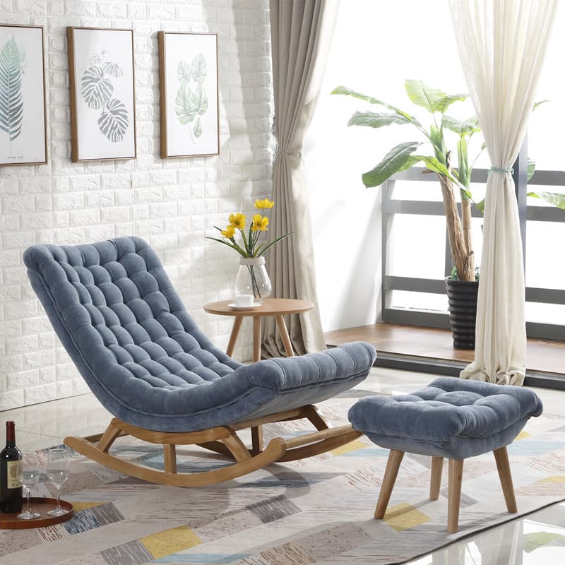 Cocoa/Azure/Olive Green Casual Rocking Chair Couch with Ottoman thumbnail 15