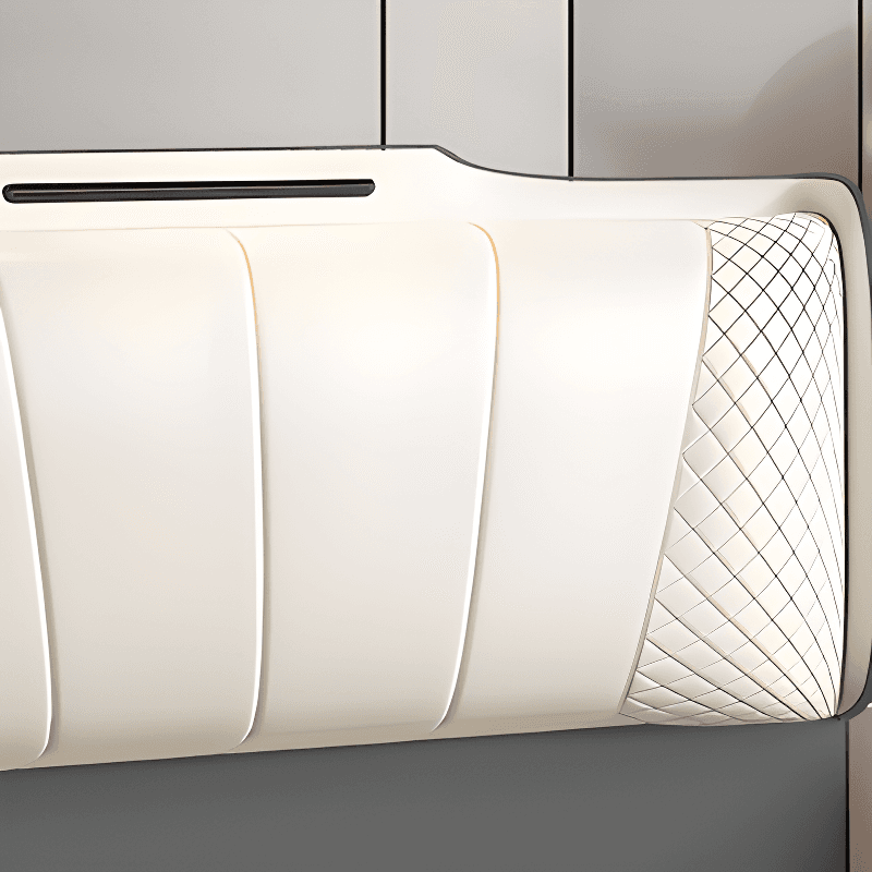 Simplistic Style Queen Wingback Headboard with Camelback Shape in Pine Wood, No Distressing, Featuring Sponge Upholstery and Standard Height thumbnail 10