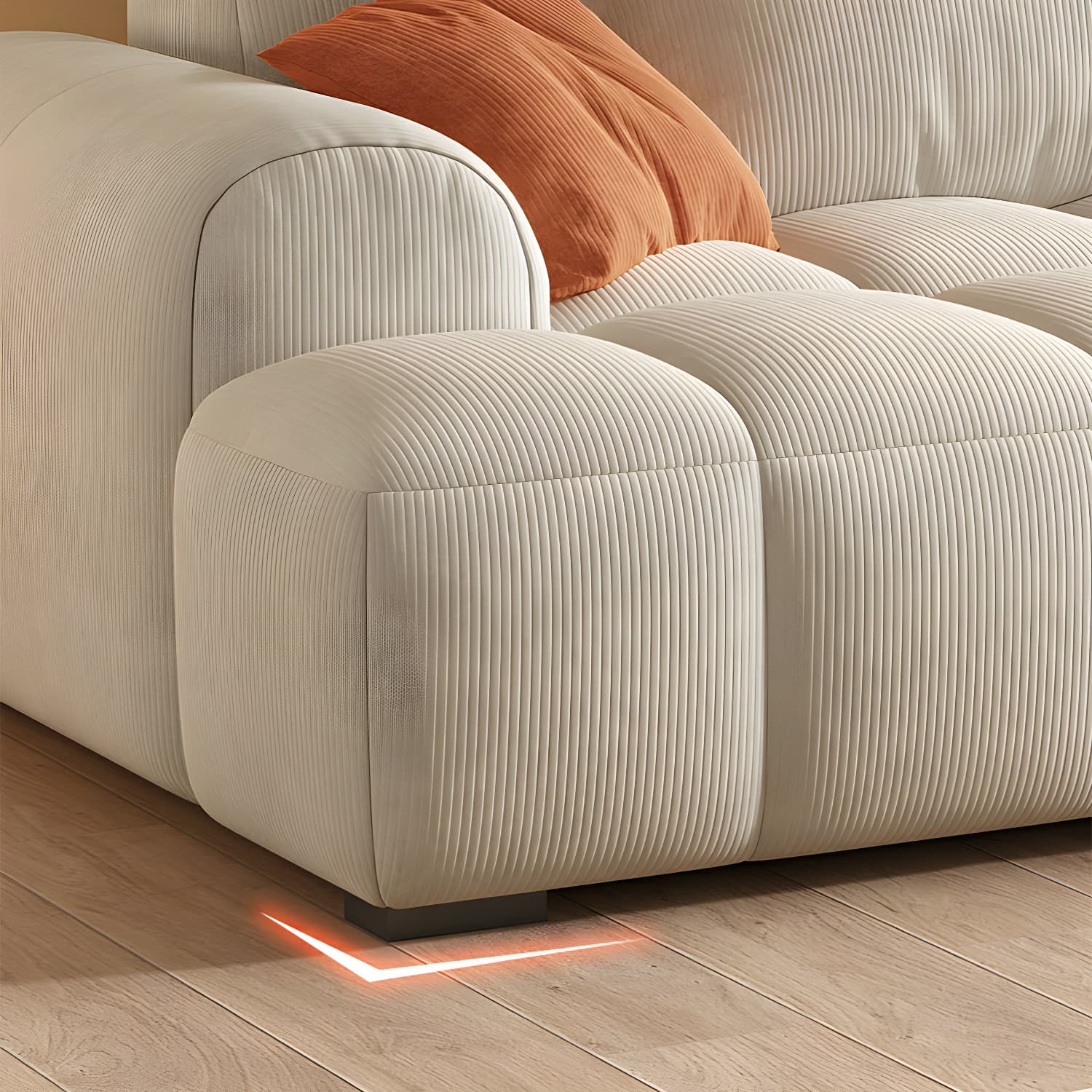24.8" High Sofa with Tight Back Square Arm Corduroy for Apartment thumbnail 19