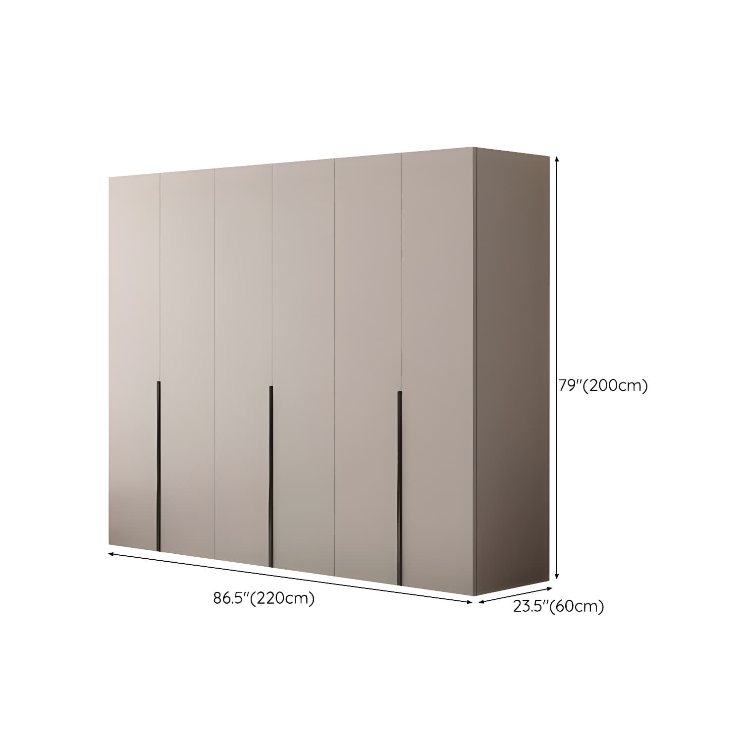 Modern Grey Wardrobe Armoire with Clothing Rod & Adjustable Shelves thumbnail 17