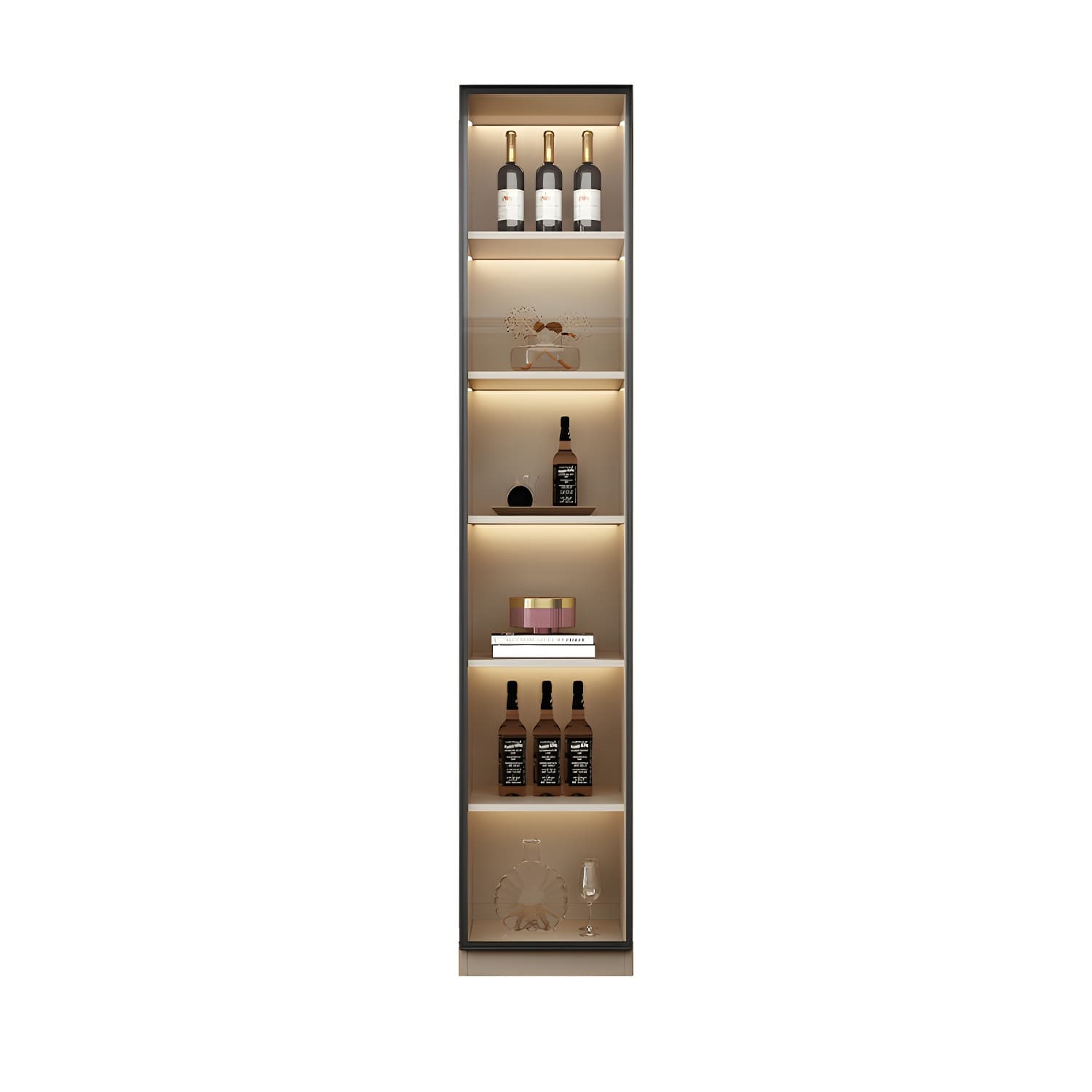 Contemporary Champagne Engineered Wood Shelves Included Sideboard with Doors thumbnail 8