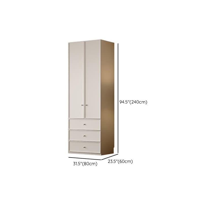 Chalk Modern Wooden Standalone Almirah with 3-Drawer/6-Drawer, Interior Shelves, and Hanging Rod thumbnail 17