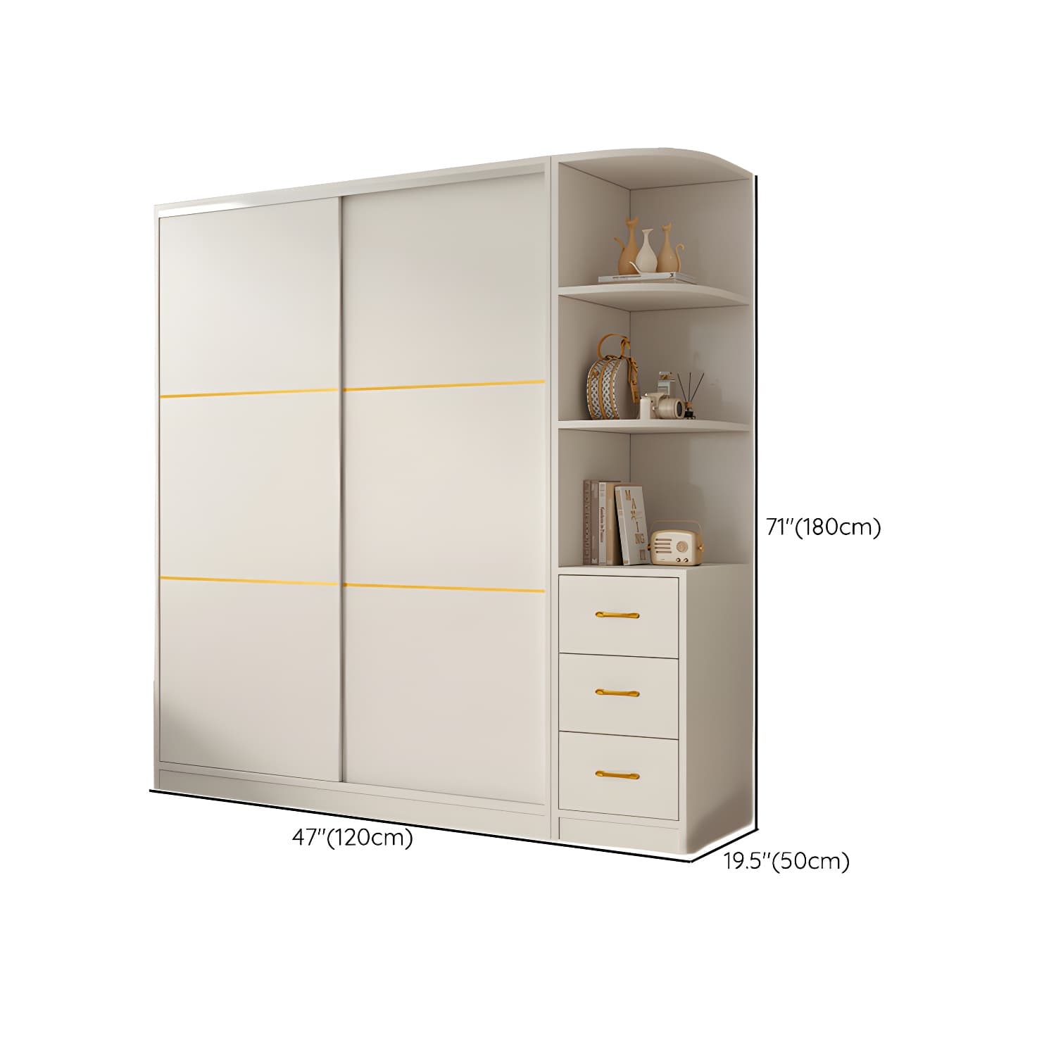 Spacious White Wardrobe Armoire with Shelves and Clothing Rod - Your Perfect Closet Solution thumbnail 23