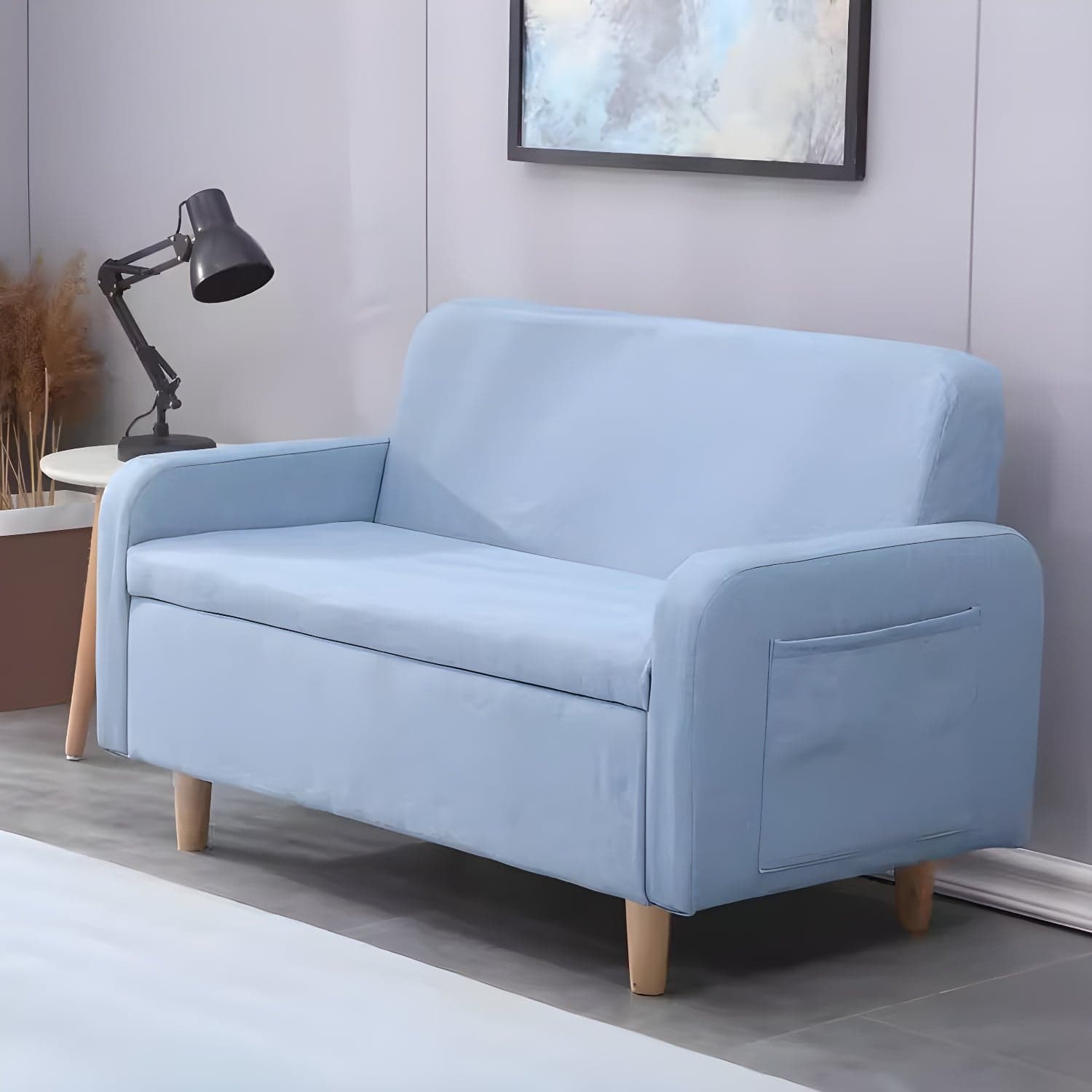 Contemporary Azure/Brown/Magenta Standard Sofa with Hidden Storage thumbnail 1