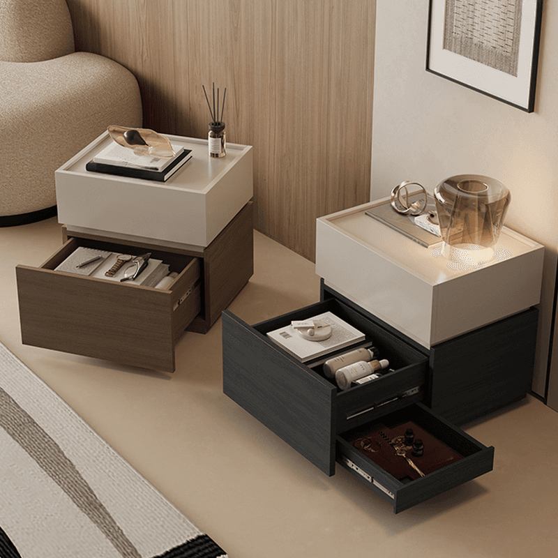 Organic Modern Nightstand With Drawer Organization and 3 Drawers in Real Wood thumbnail 11
