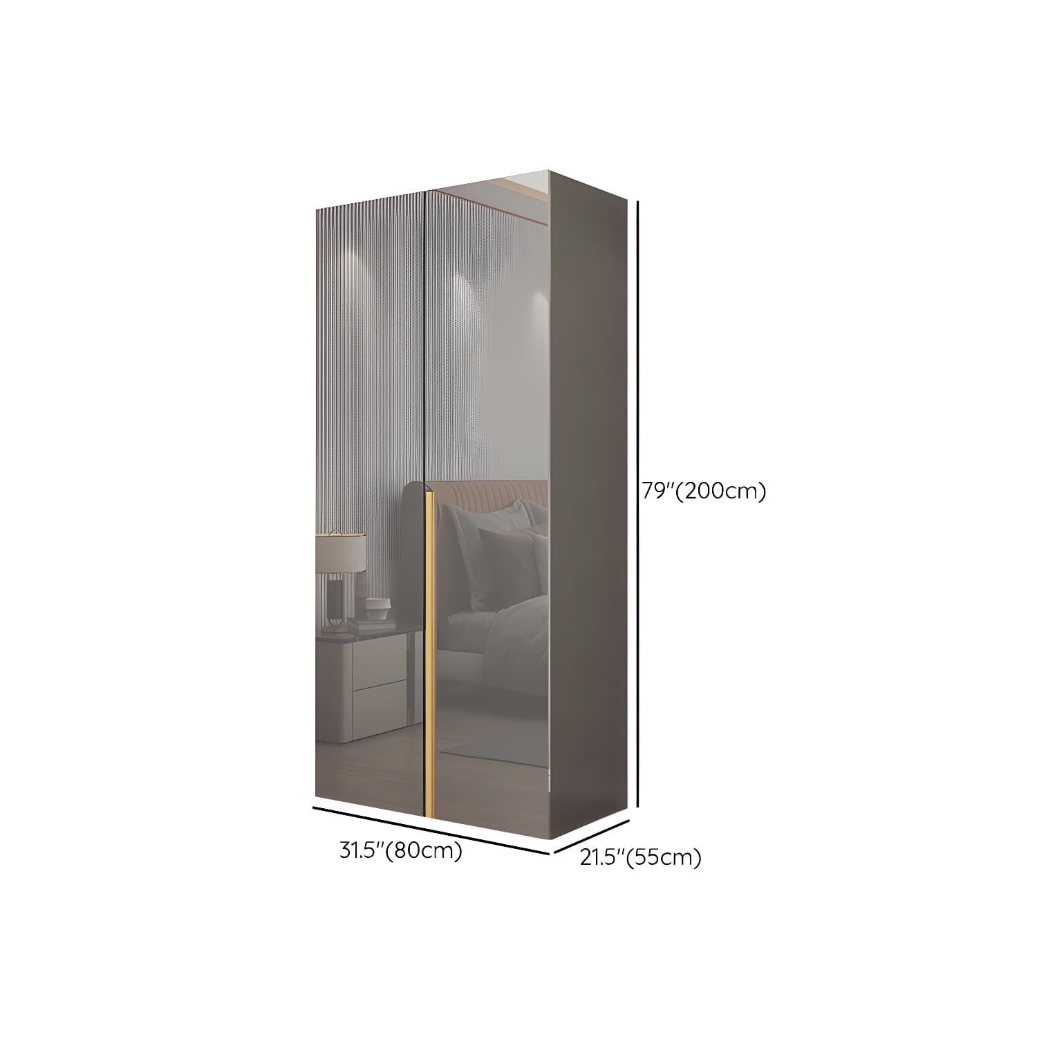 Engineered Wood Wardrobe Closet with Shelves Modern Wardrobe Cabinet for Home thumbnail 9