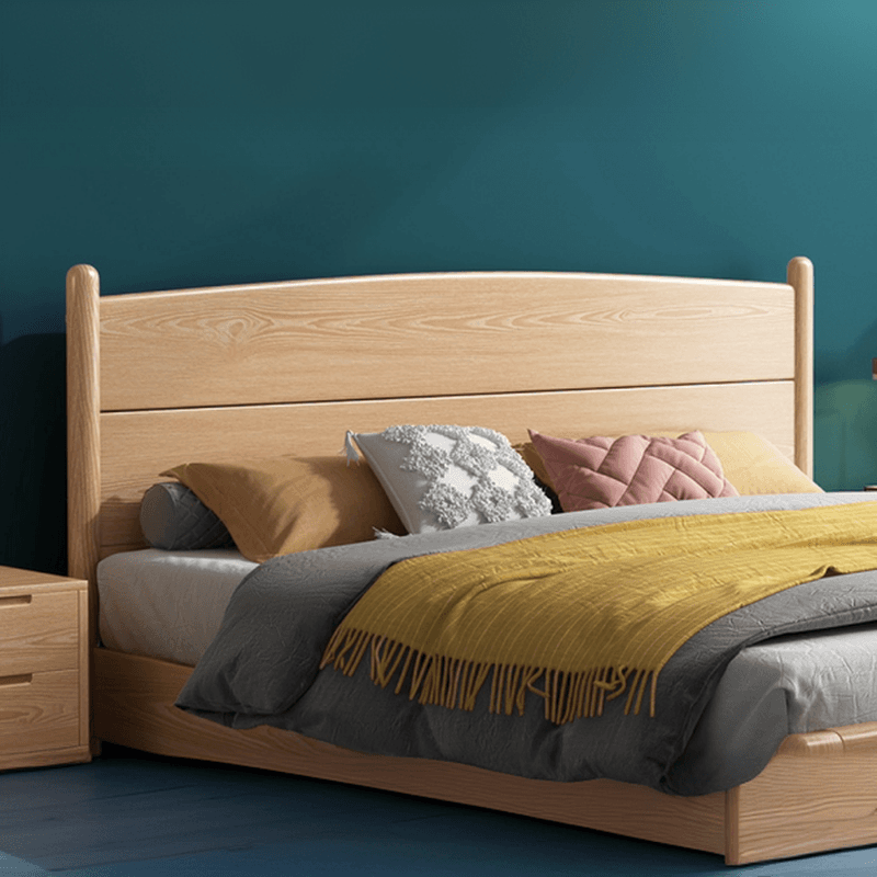 Modish Rubberwood Wingback/Panel Headboard in Rectangle/Camelback Shape for King/Queen/Full Bed, Free-standing Standard with No Distressing and Standard Height thumbnail 2
