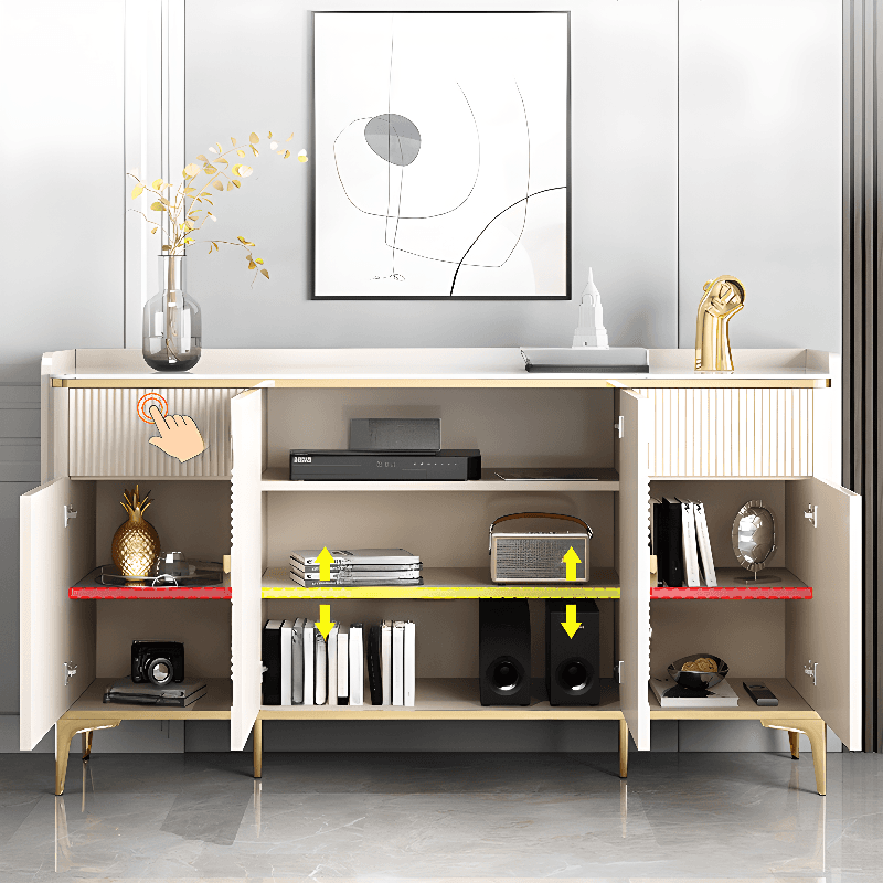 Glam Free Standing Utility Storage Cabinet for Parlor with Sintered Stone Countertop thumbnail 4