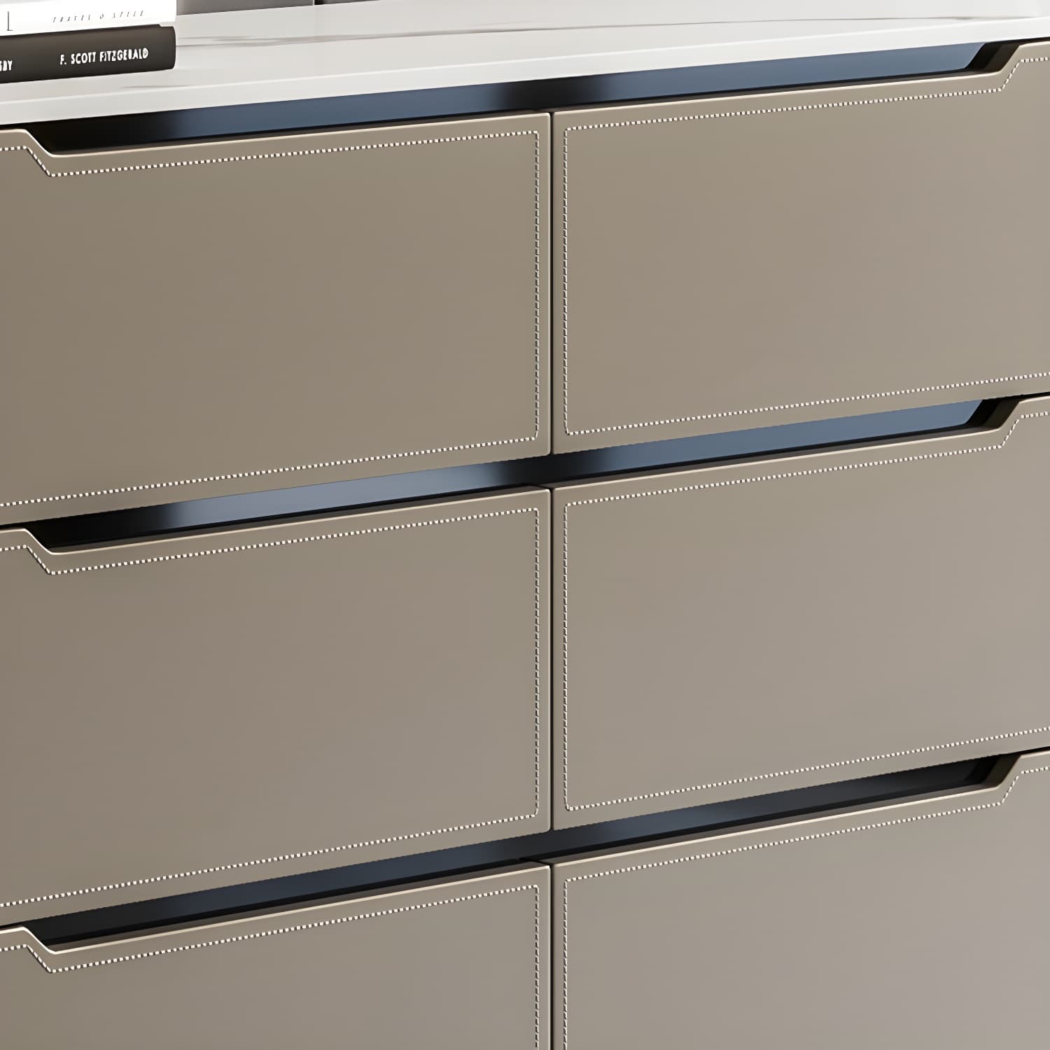 Wood Modern 4-Drawer and 2-Door Storage Sideboard with Stone Countertop thumbnail 8