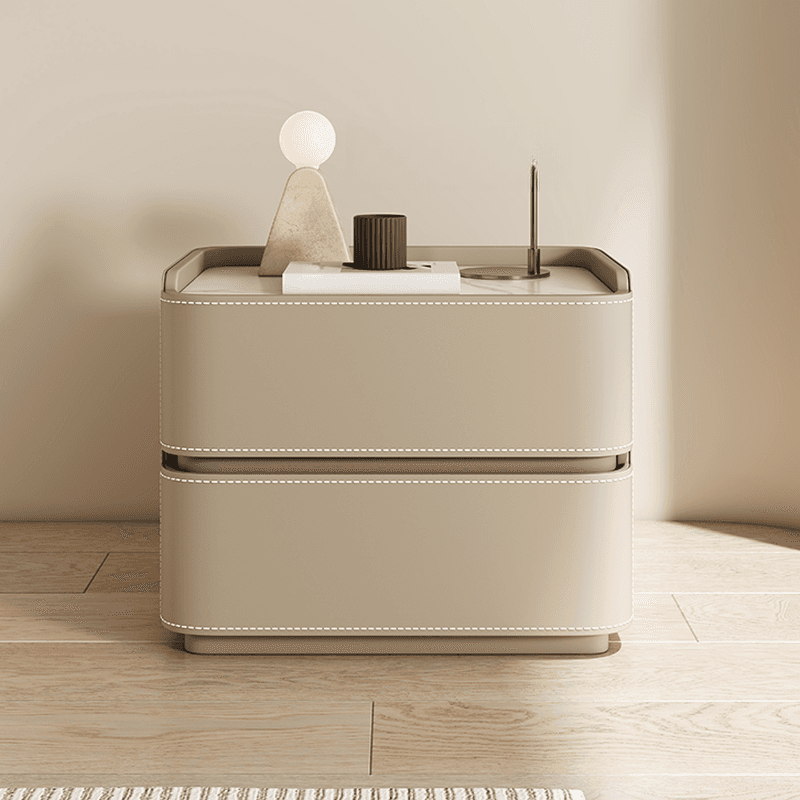 Scandinavian Bedside Cabinet Nightstand with Sintered Stone Countertop thumbnail 10