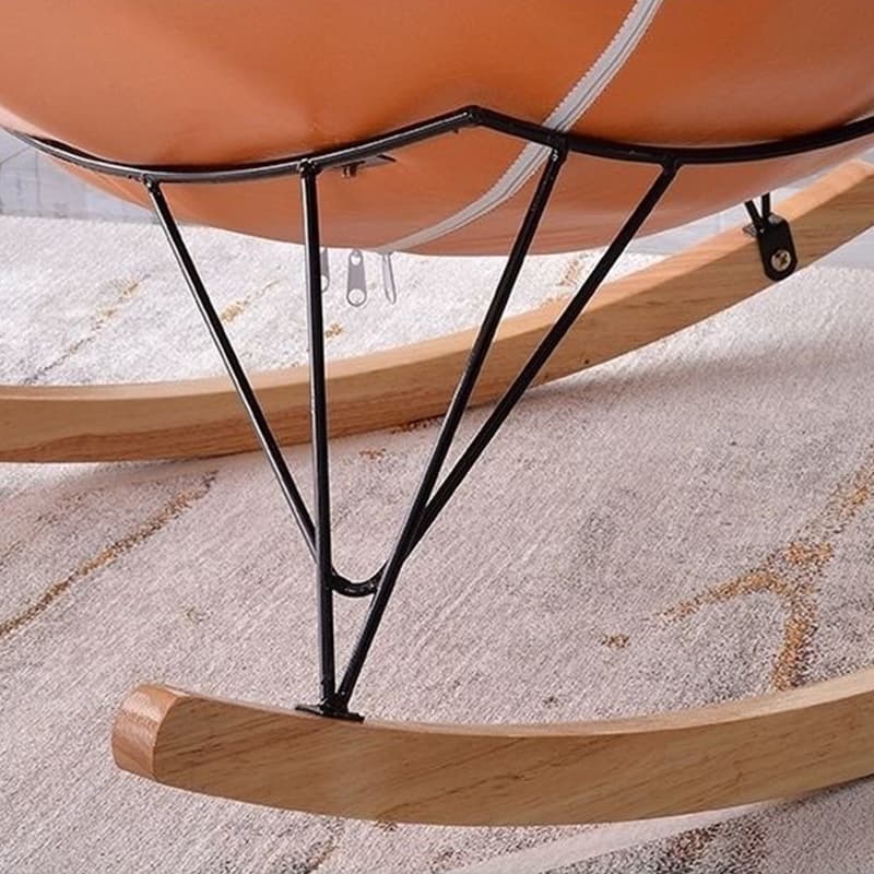 Stylish and Comfy Modern Rocking Chair with Natural Wood Legs and Slipcover thumbnail 14