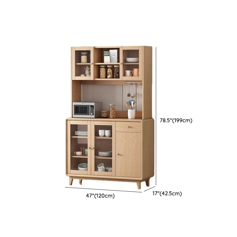Unfinished Color Microwave Shelf Cabinet with Stemware Stand, Self-supporting in Culinary Space, Flooring Design, Kitchen Appliance Organizer, and Worktop Countertop thumbnail 16