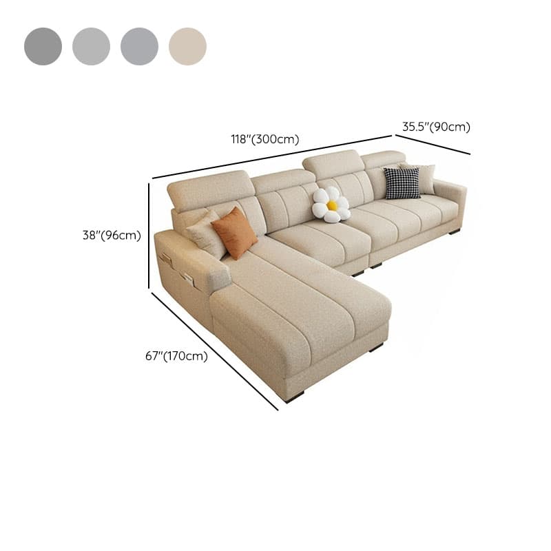 Modern Style L-Shape Sofa Recliner with Storage and Recessed Arm thumbnail 18