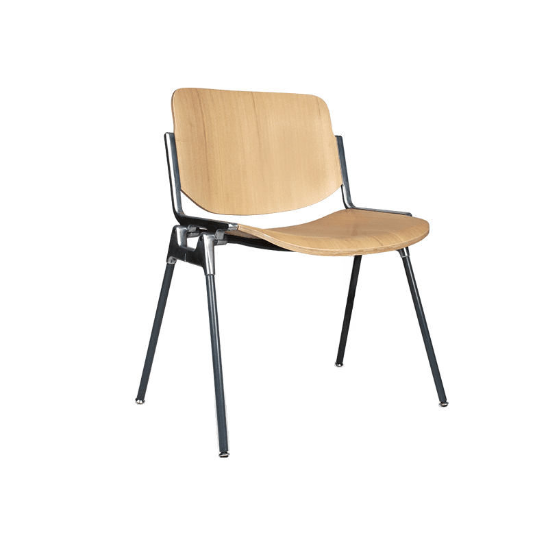 Old School Ventilated Back Armless Chair with Ink/Metallic Metal Legs, Nestable thumbnail 8