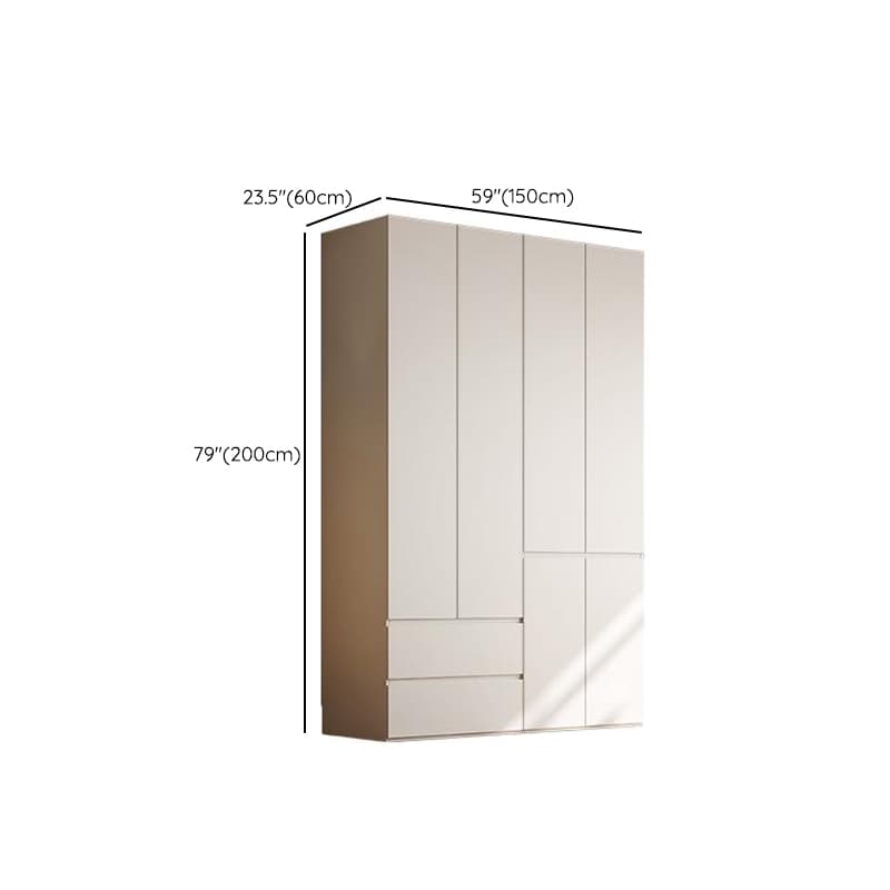 Chalk Modern Natural Wood Standalone Almirah with Soft Close Drawer, Interior Shelves, and Hanging Rod thumbnail 17