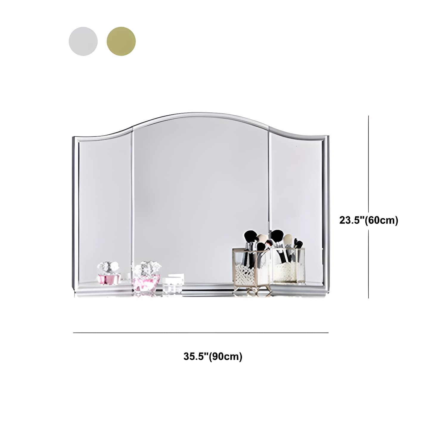Solid Wood Vanity Dressing Table Set Contemporary Makeup Counter with Drawers thumbnail 14
