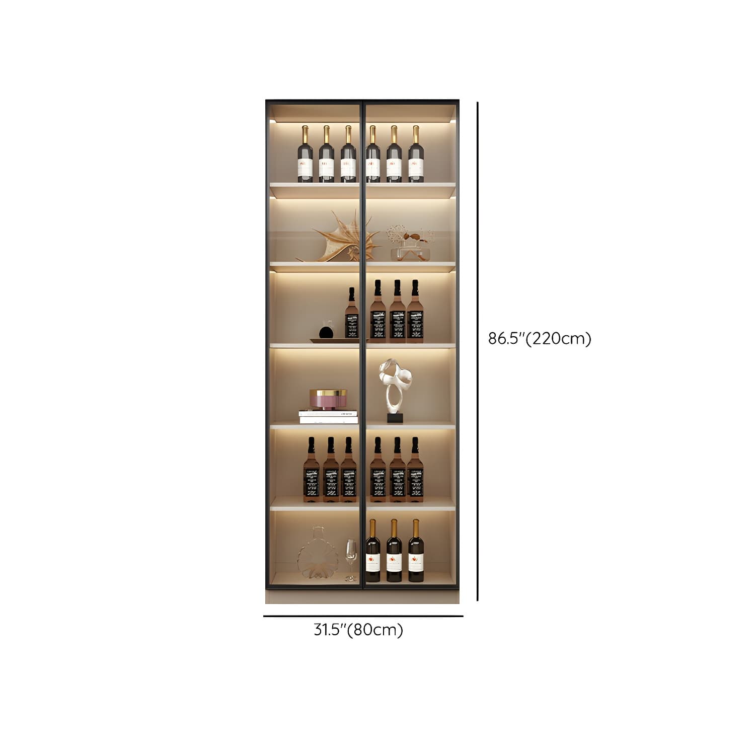 Contemporary Champagne Engineered Wood Shelves Included Sideboard with Doors thumbnail 14
