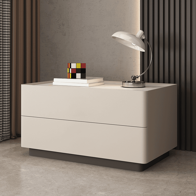 Casual Sintered Stone Countertop Drawer Storage Nightstand with 2 Drawers thumbnail 4