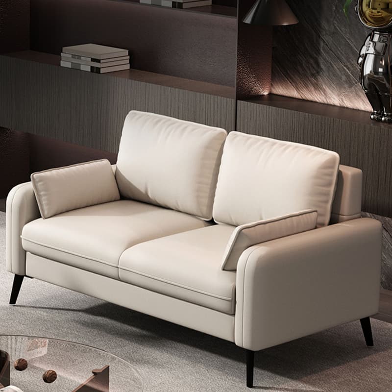 Modern Solid Color Loveseat with Square Arm and Wide Pillow Back for Living Spaces thumbnail 8