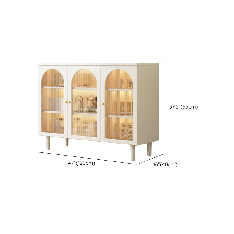 White Modern Manufactured Wood Buffet Server for Living Room - image 14