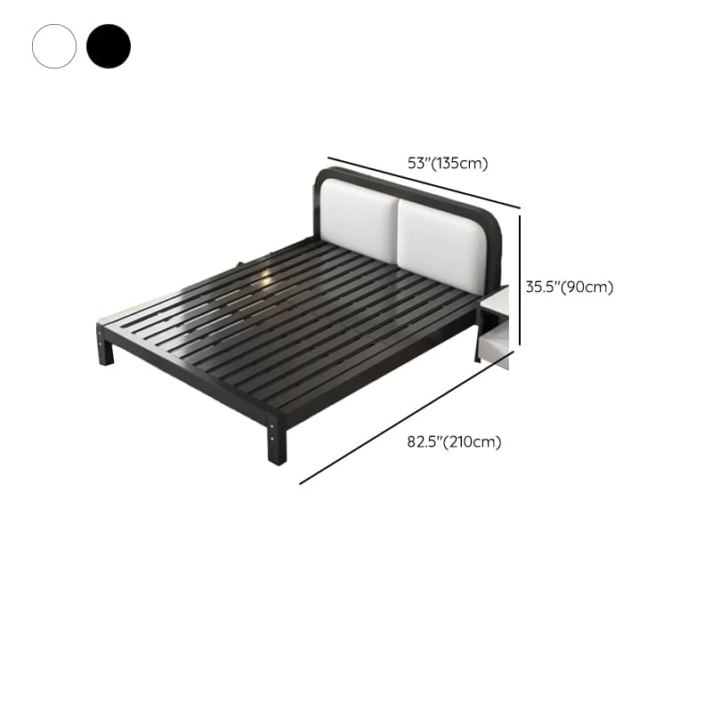 Modern Metal Panel Bed in White/Midnight Black with Easy Assembly thumbnail 21