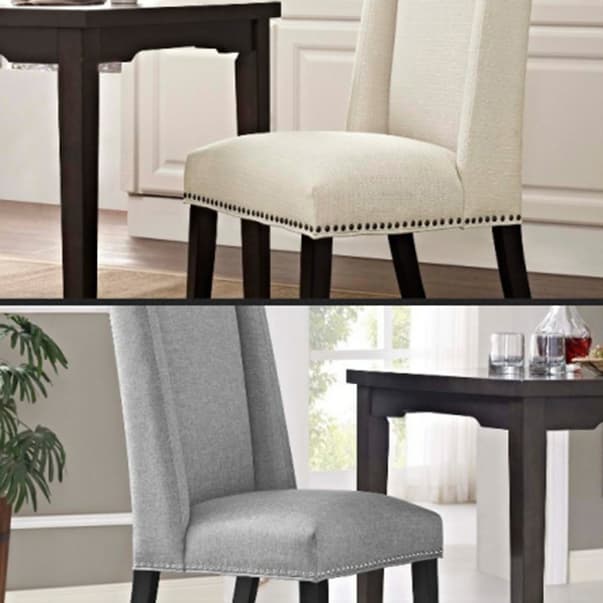Flannel/Linen/PU Upholstered Stable Framed Armless Chair with Parsons Back and Nailhead Trim for Dinette in a Trendy Style thumbnail 16