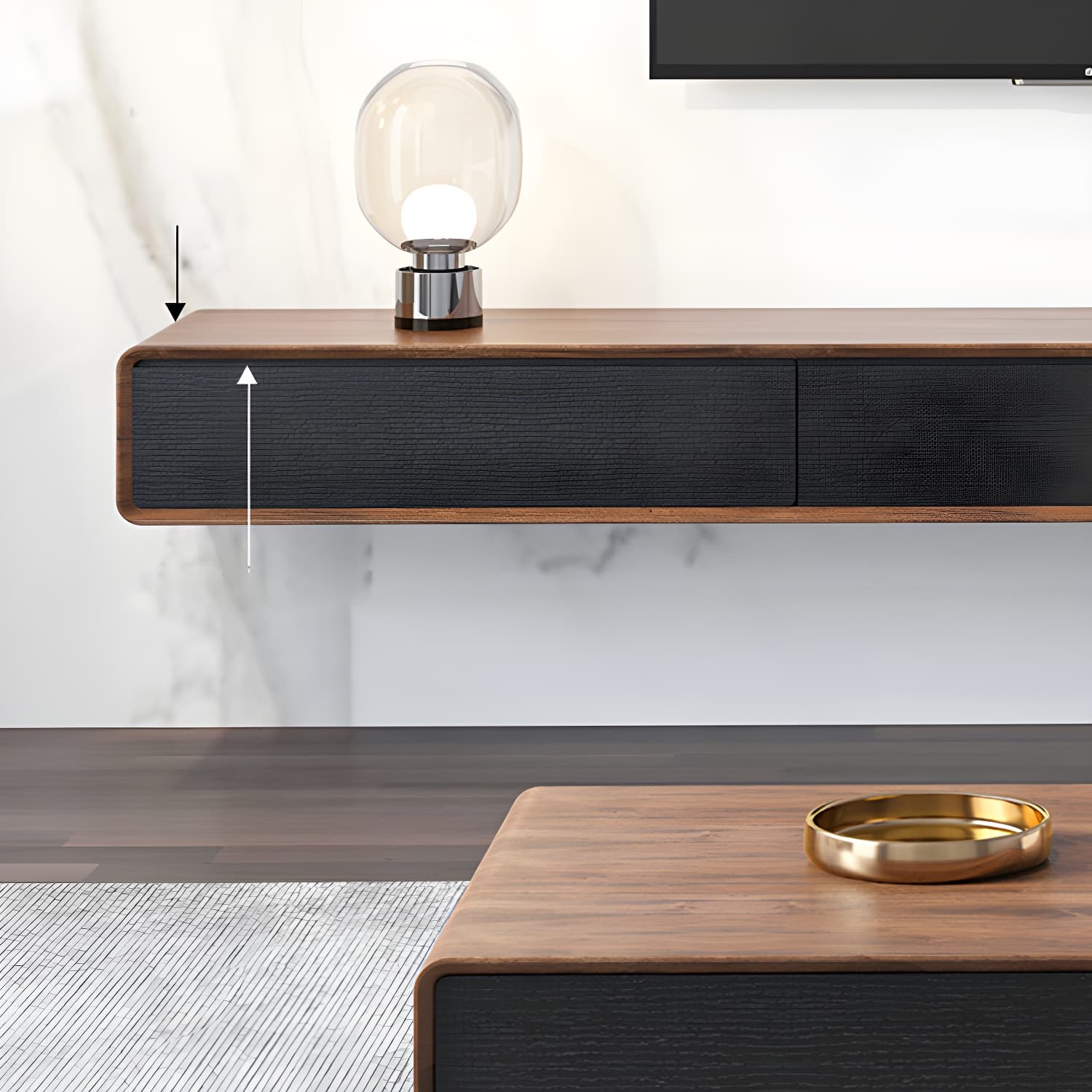 3 Doors Scandinavian TV Media Stand Wall-mounted TV Media Console thumbnail 7