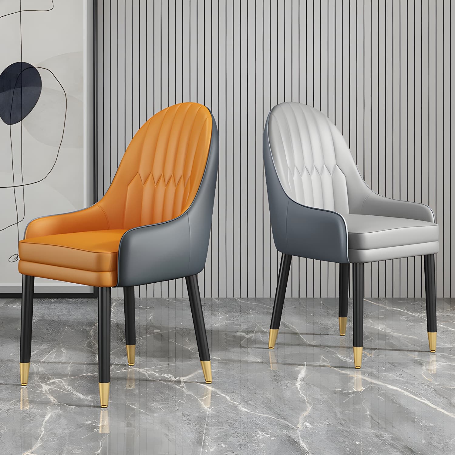 Leather Contemporary Home Side Chair Parsons Chair of 21'' Wide Chairs thumbnail 18