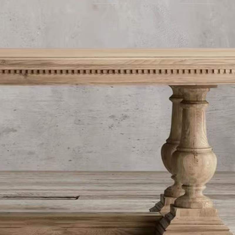 French Country Rectangle Wood Dining Table with Trestle Base, Full Assembly Needed thumbnail 12