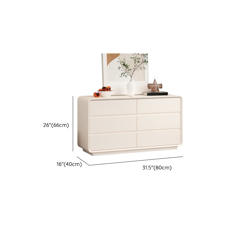 Chalk Minimalist Hardwood Console Dresser with 6 Drawers, Horizontal Orientation thumbnail 8