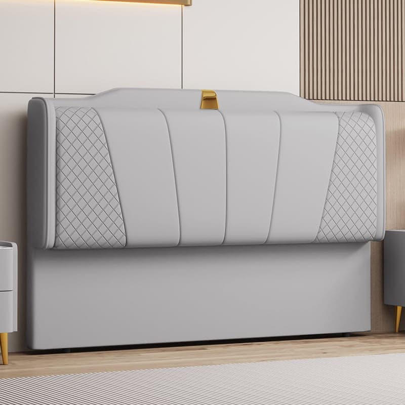 Trendy Panel Headboard in Natural Wood with No Distressing, Scooped Shape for Queen/Full Bed, Sponge Upholstery Fill, Standard Height thumbnail 3