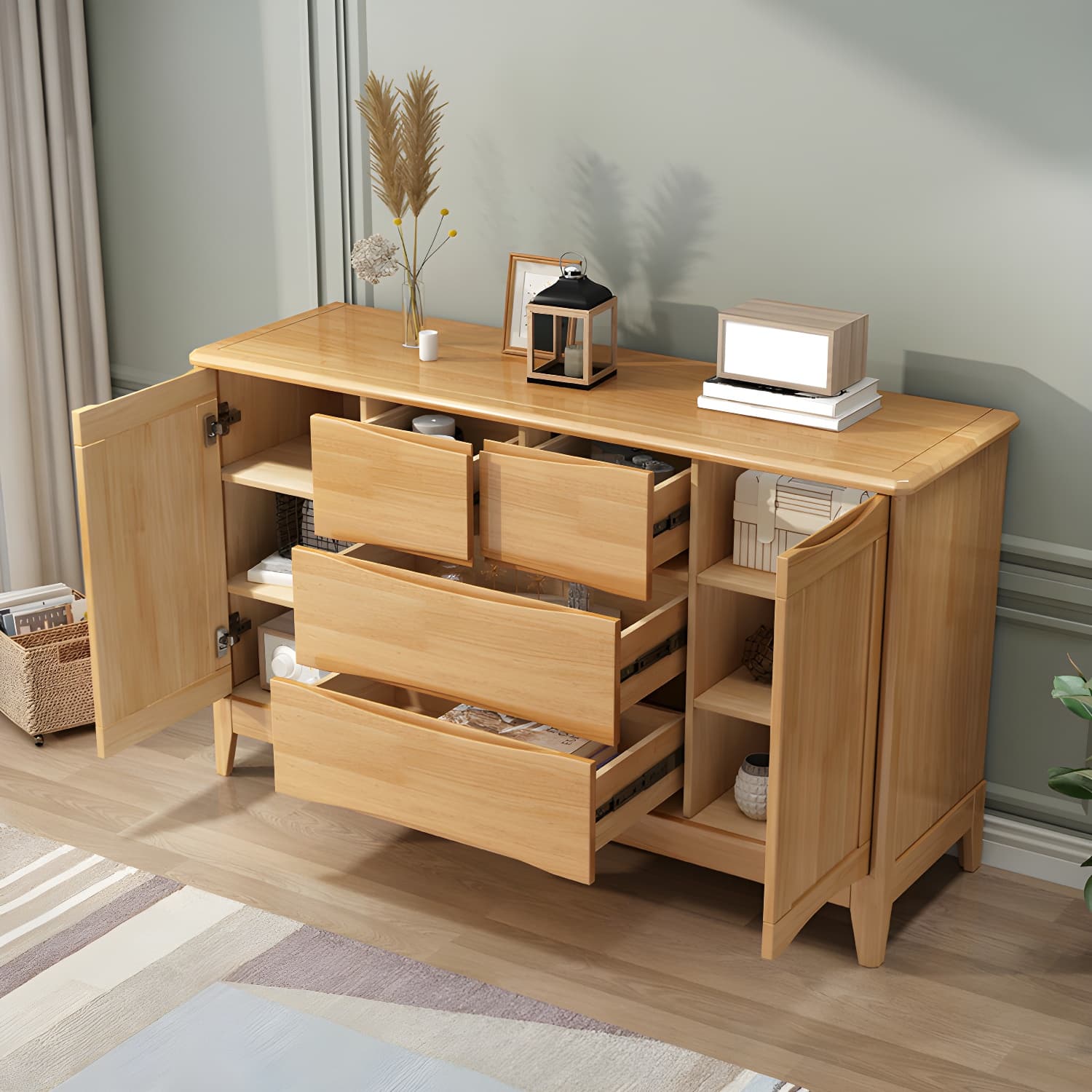 29.5"Tall 4 - Drawer Accent Cabinet, Wooden Rectangle Cabinet thumbnail 15